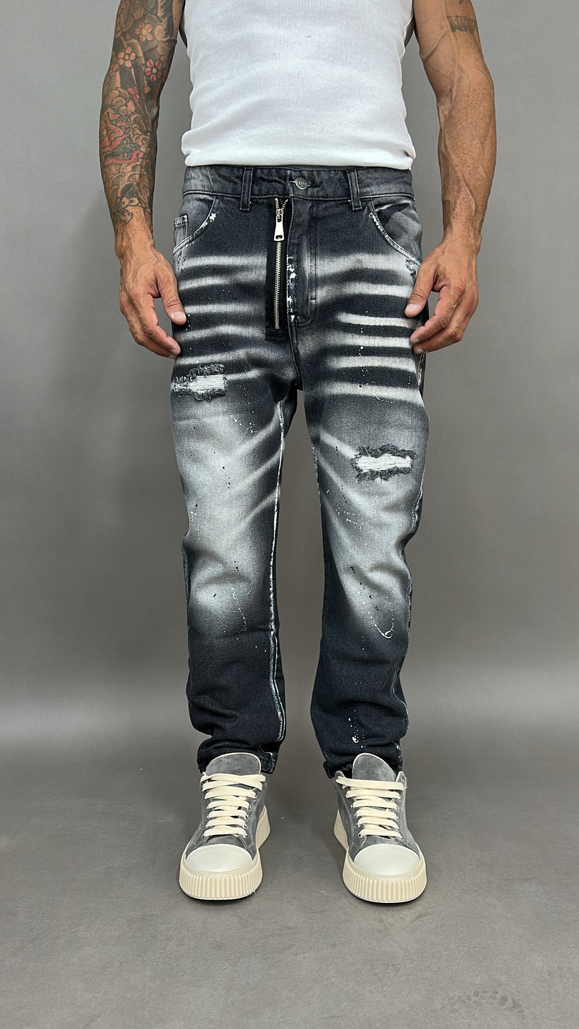 DENIM MOD.DSQ ZIP SERIAL GRAY