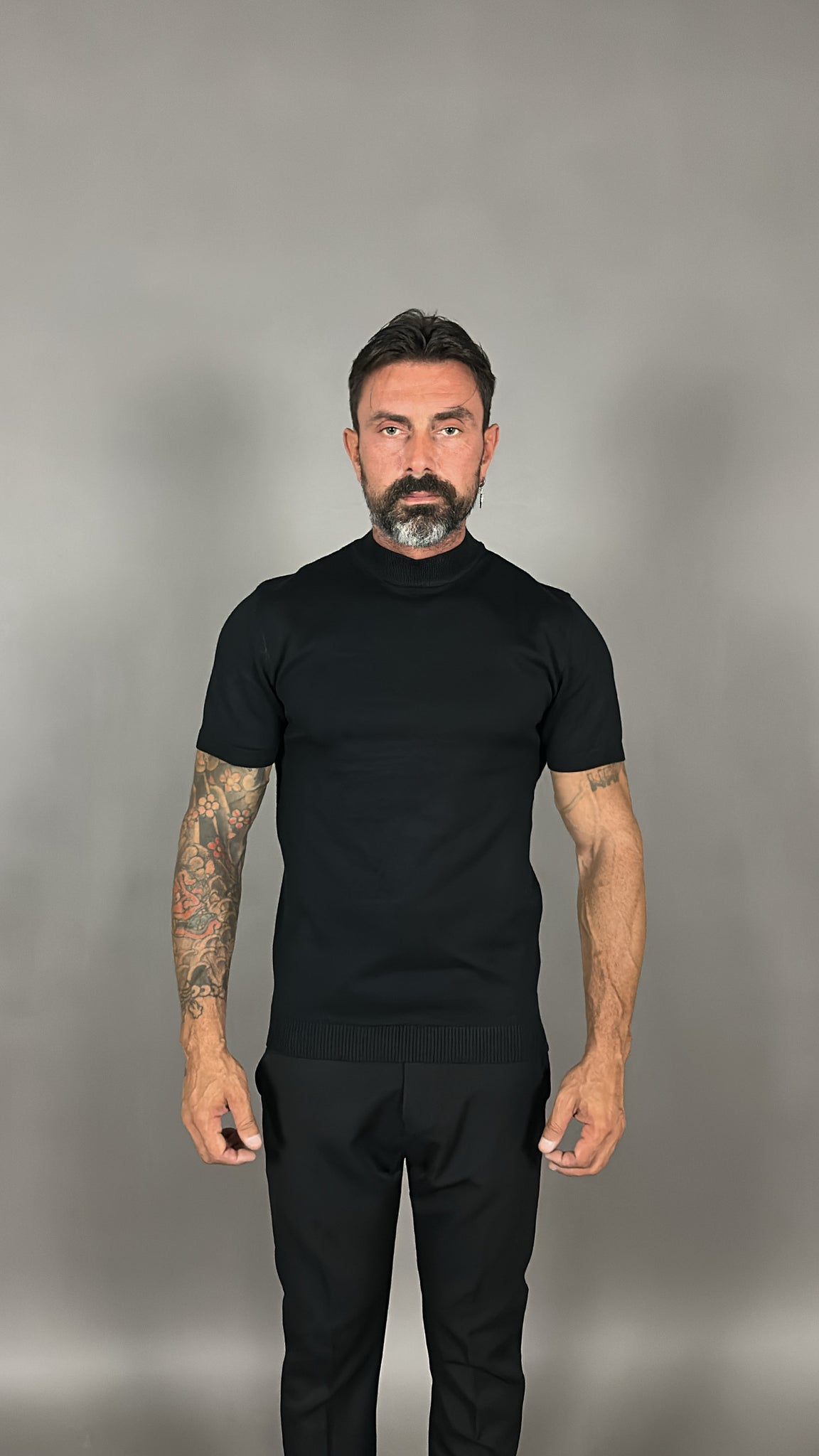 T-SHIRT MEZZO COLLO IN FILO