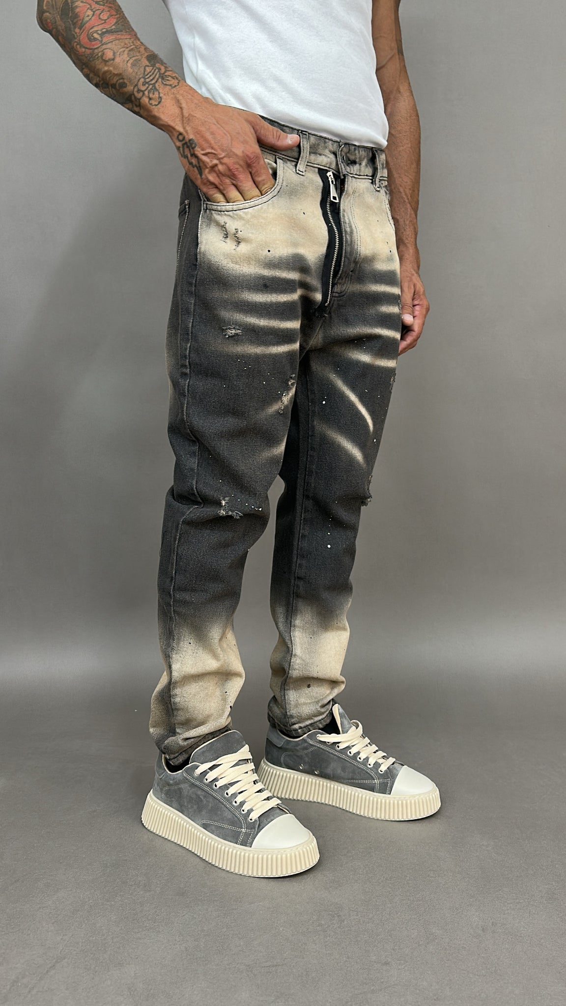 DENIM MOD.DSQ ZIP SABBIA