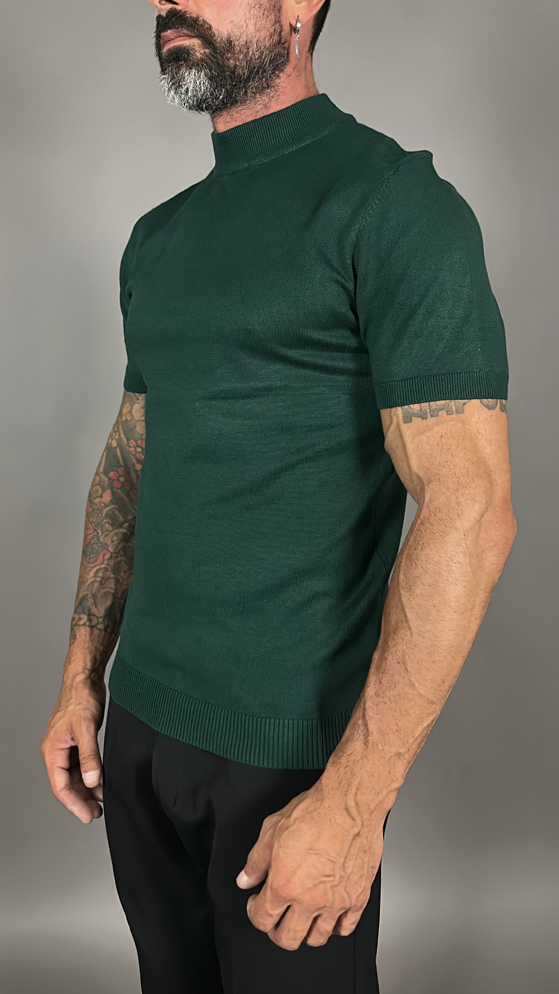 T-SHIRT MEZZO COLLO IN FILO