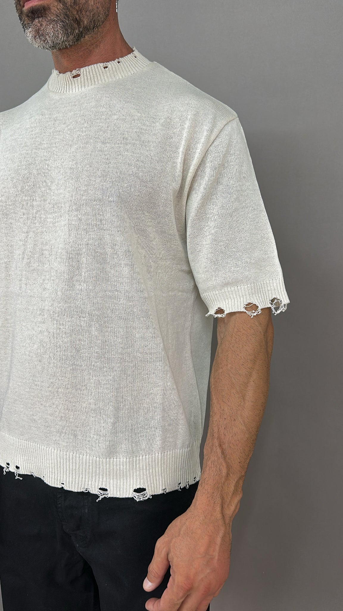 T-SHIRT IN FILO ABRASIONI