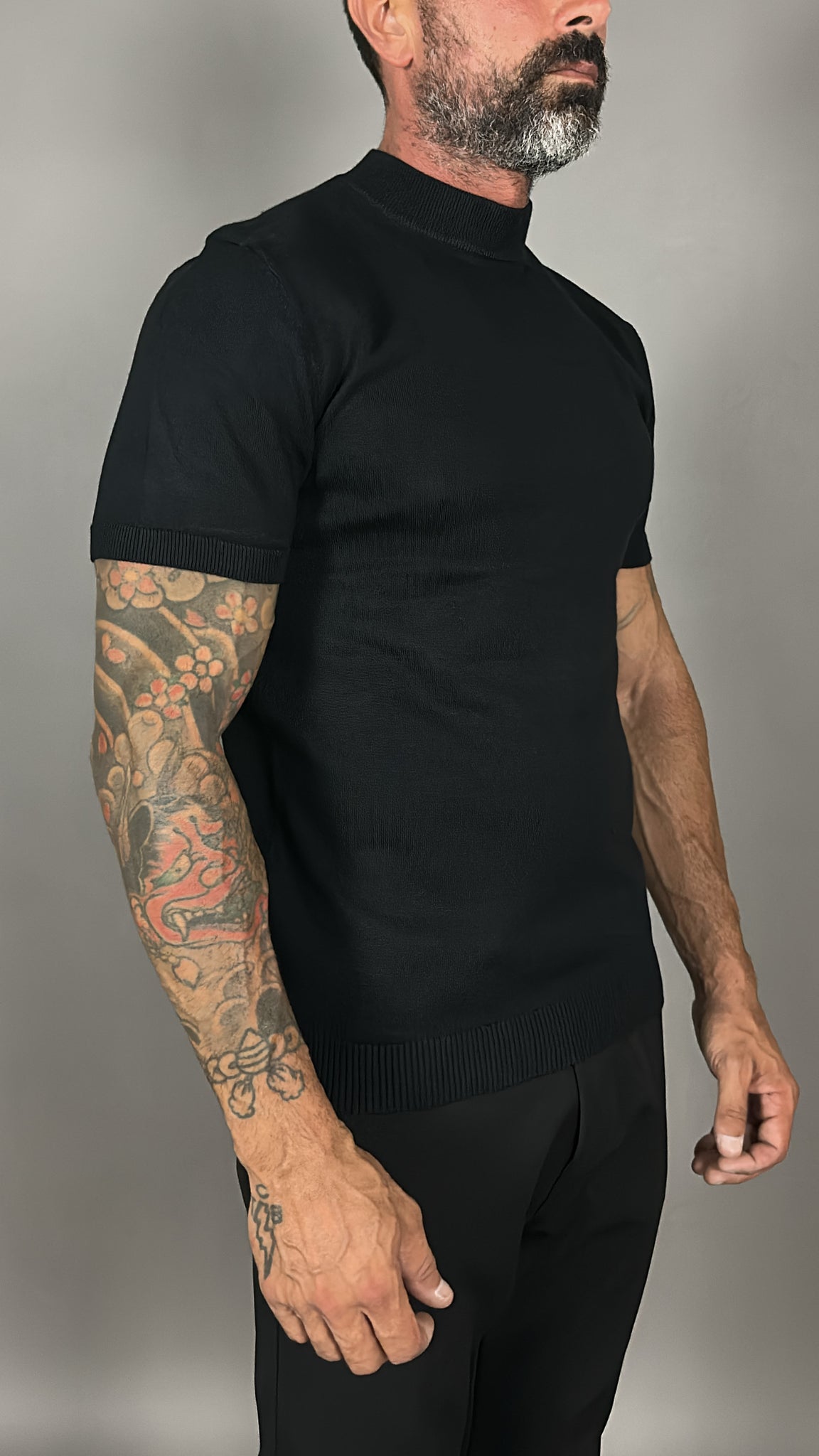T-SHIRT MEZZO COLLO IN FILO