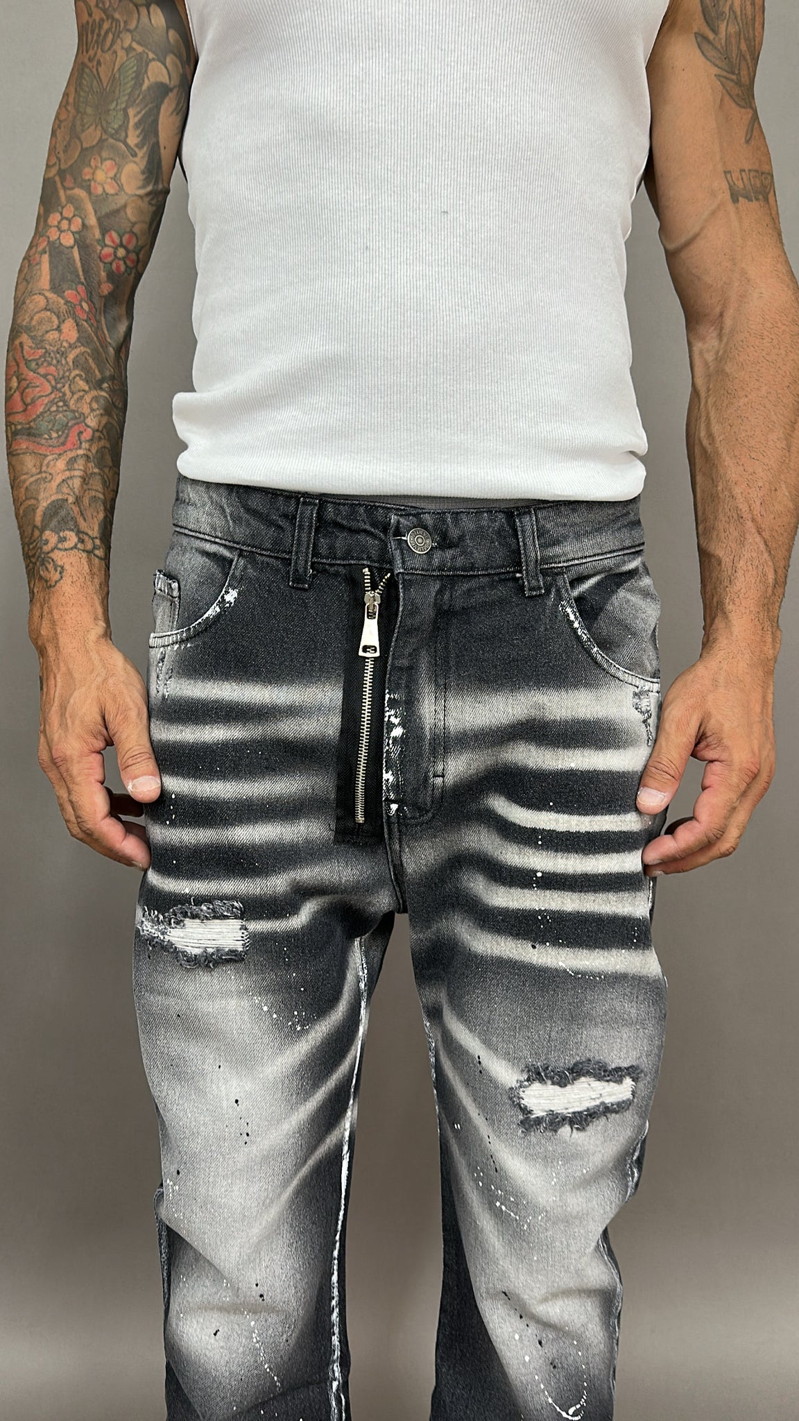DENIM MOD.DSQ ZIP SERIAL GRAY